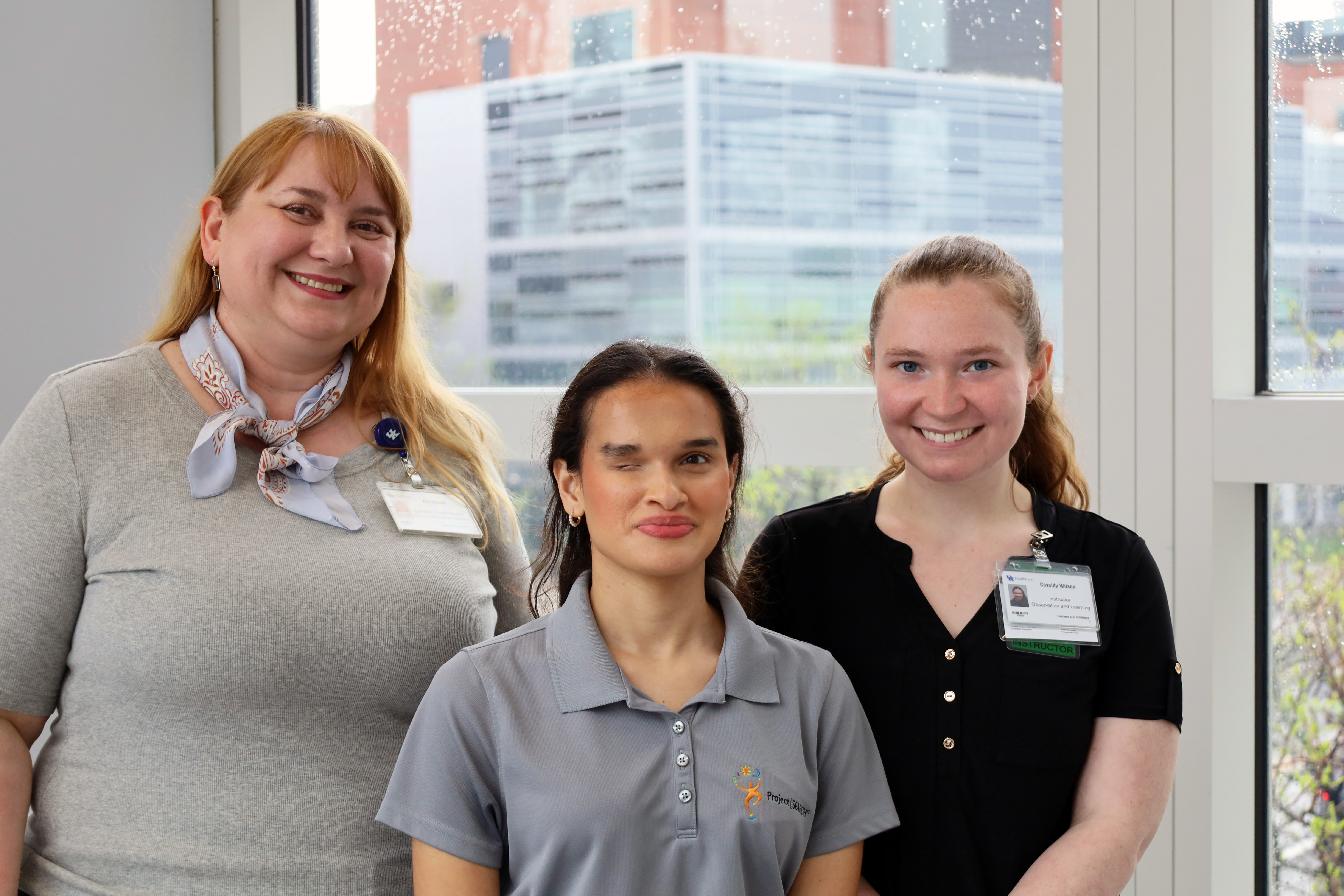 Alla, Pushpa and Cassidy on campus