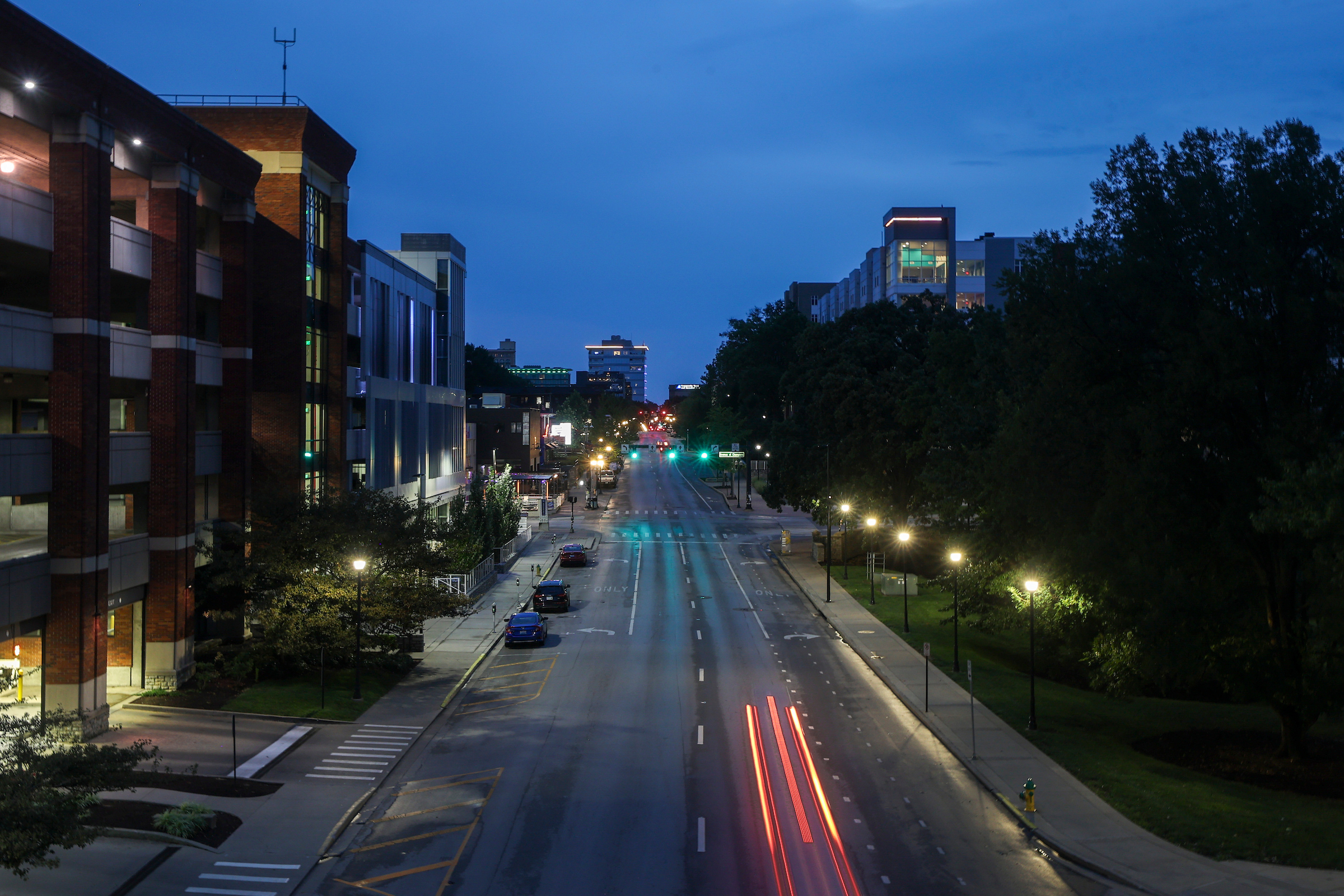 South Limestone near Cornerstone at night