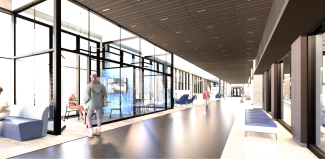 Inside rendering of White Hall Classroom Building renovation