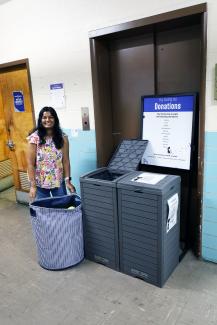 Student gathers donations from bins