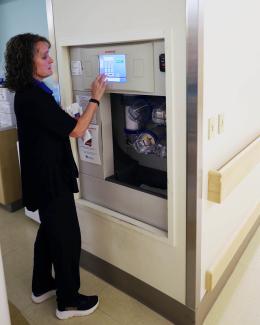 One nurse using the pneumatic tube system