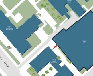 Map of The Thrifty Cat entrance at Blazer Dining