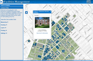 Screen shot of campus interactive map