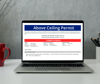 Image of an above ceiling permit application on Soleran.com