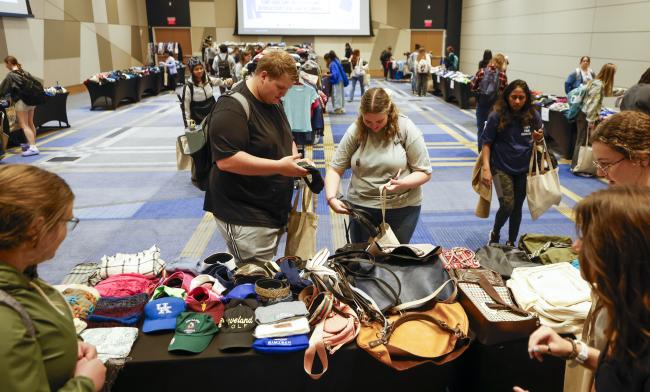 UK Students browsing at the annual Thrift Shop Pop Up