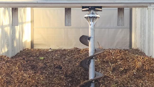 the augur moving at UK Recycling's new composting system