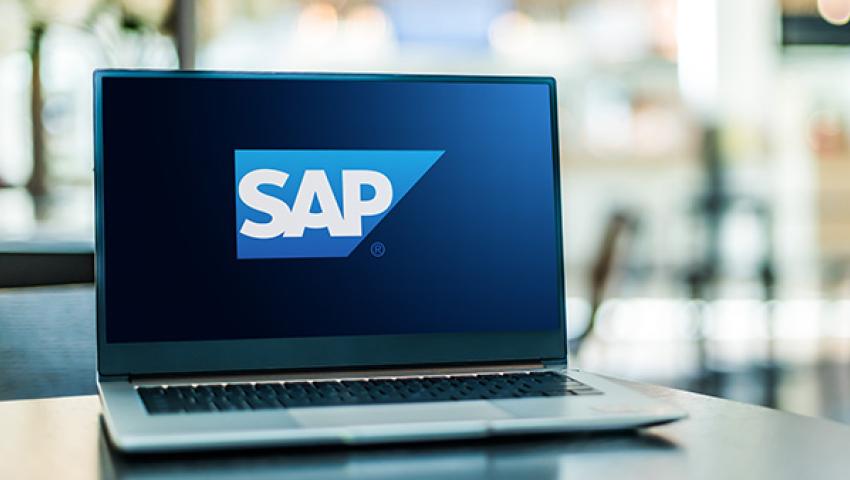 SAP logo on laptop